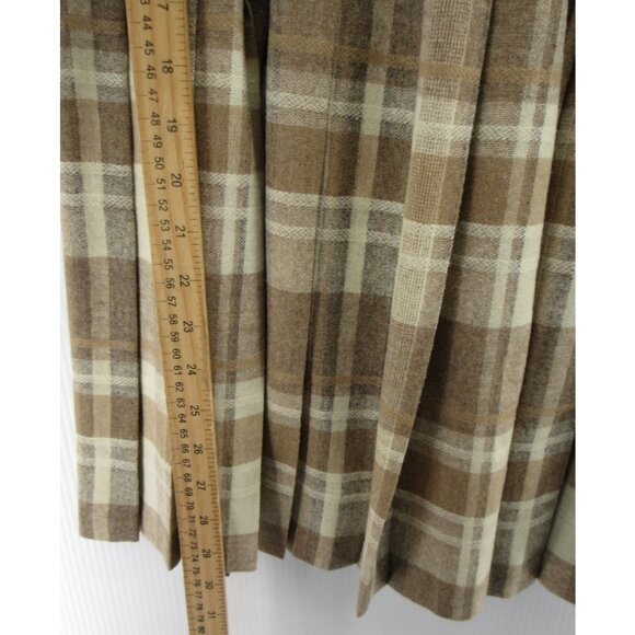 VINTAGE Pendleton Skirt 12 Petites Pleated Wool A-Line Plaid 70s 80s - Picture 4 of 7